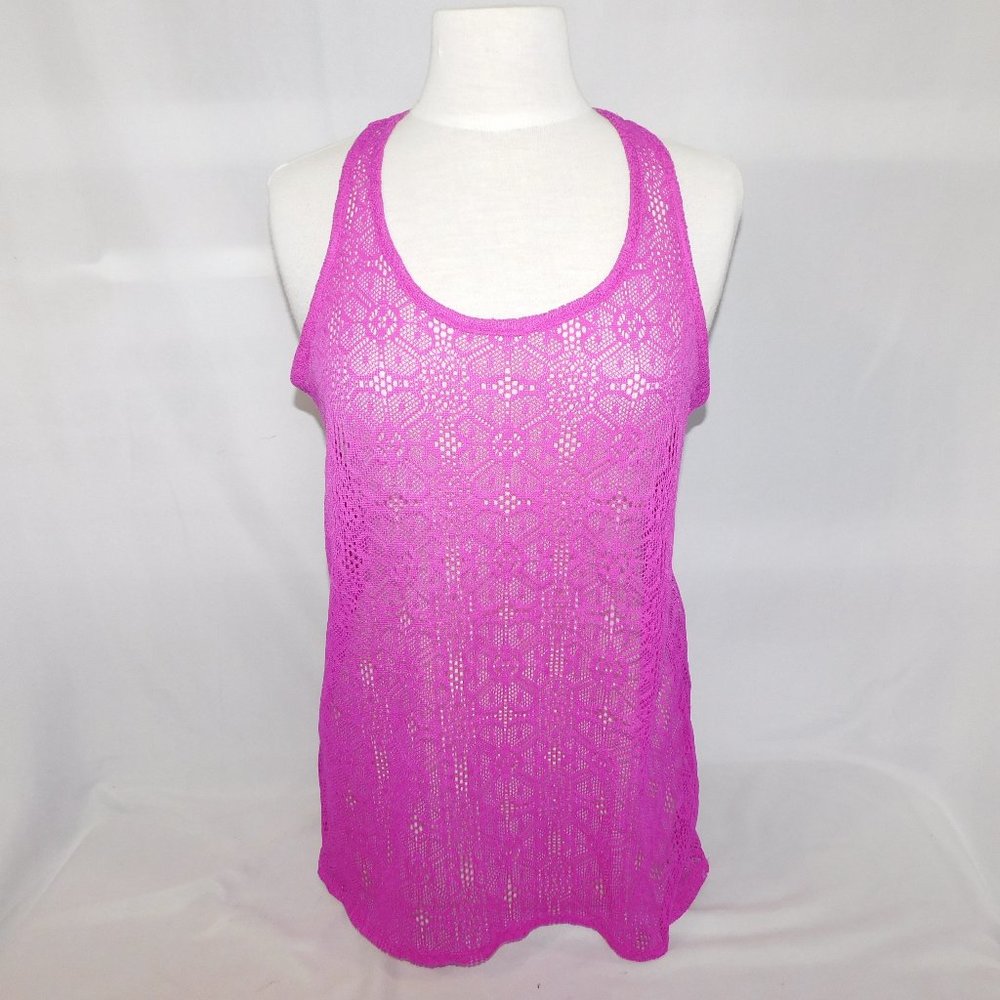 OP Womens 3-5 ( S) Purple Lace Racer Back  Swimsuit Beach Pool Coverup